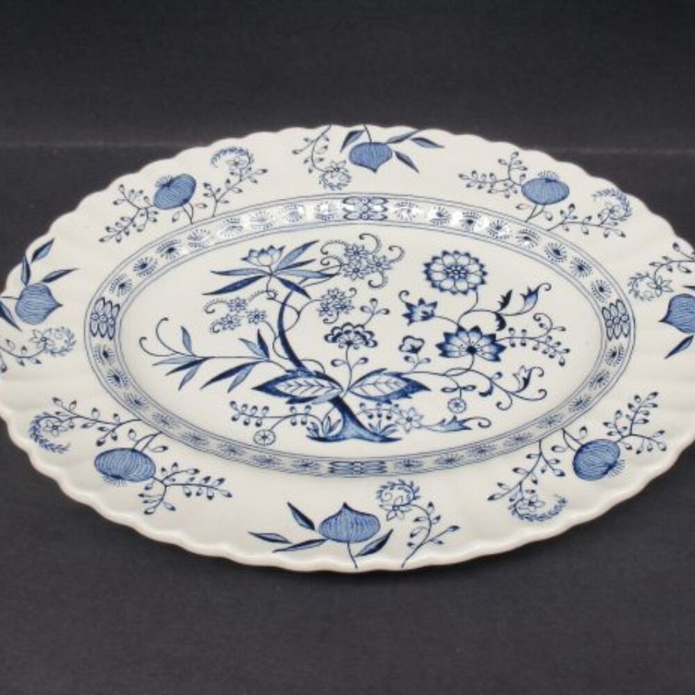 J. G. Meakin England China BLUE NORDIC 11 1/4 Inch Oval Serving or Meat Platter